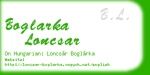 boglarka loncsar business card