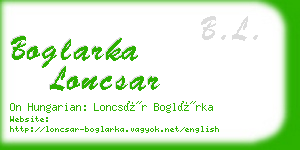 boglarka loncsar business card